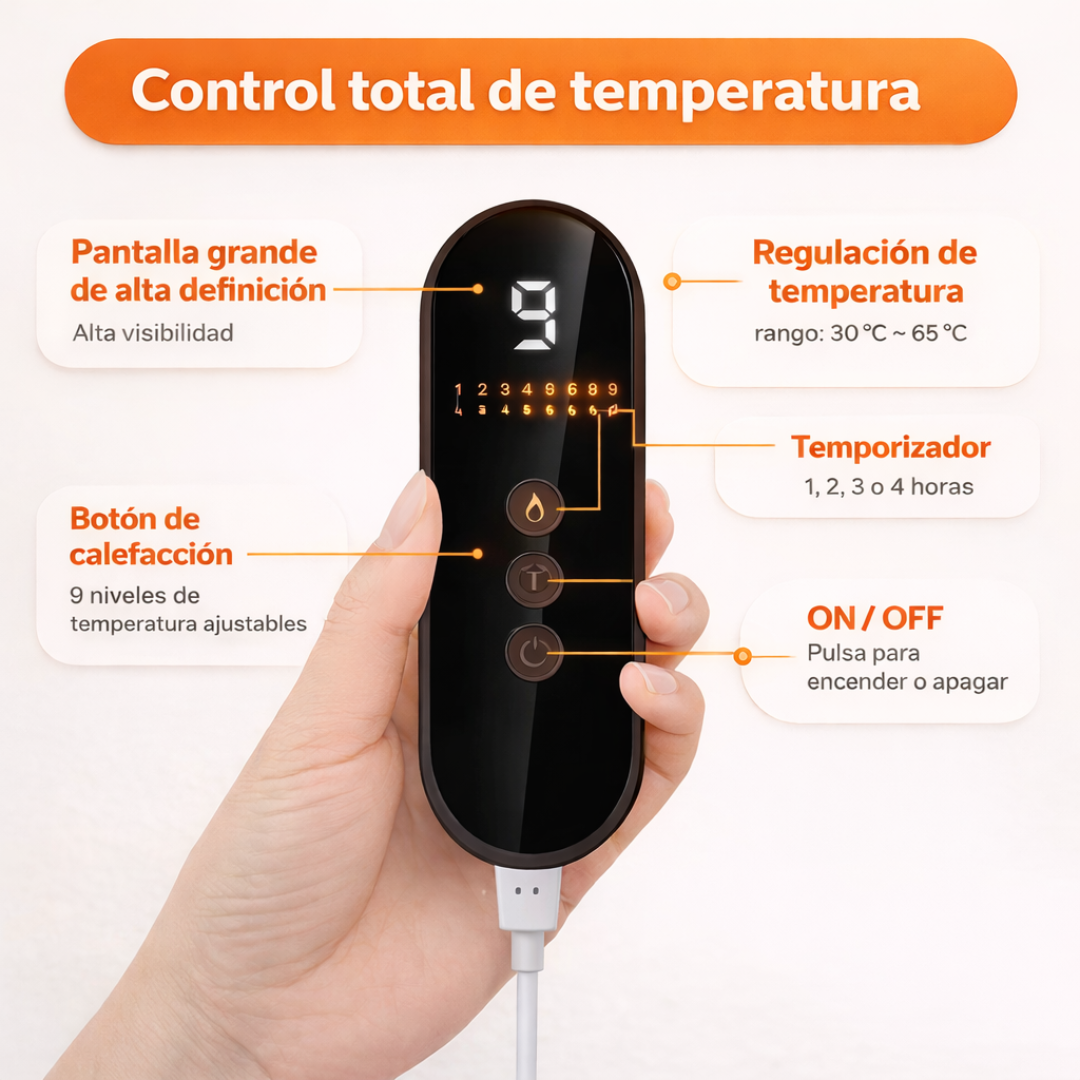 Calienta-pies con regulador de temperatura y temporizador